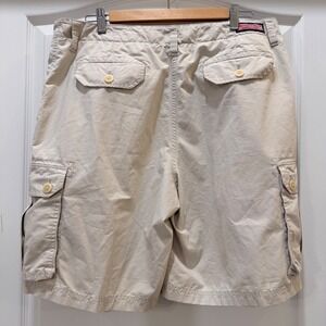 Vineyard Vines Mens 35 Cargo Shorts Beige Stone 100% Cotton Utility 9.5 Inseam
